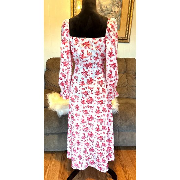 Floral Romantic Feminine Prairie Cottage Maxi Dress XL By Loness Festival Fairy - Picture 2 of 13